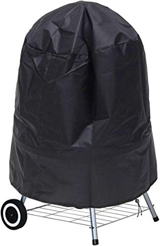 Ankier Barbecue Cover, Waterproof Polyester Round BBQ Grill Cover, with Drawstring Cord Large 30 Inch (Black)