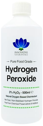 Food Grade Hydrogen Peroxide - Purest Grade 3% - 500ml - Unstabilized and Additive Free - 10 Vols