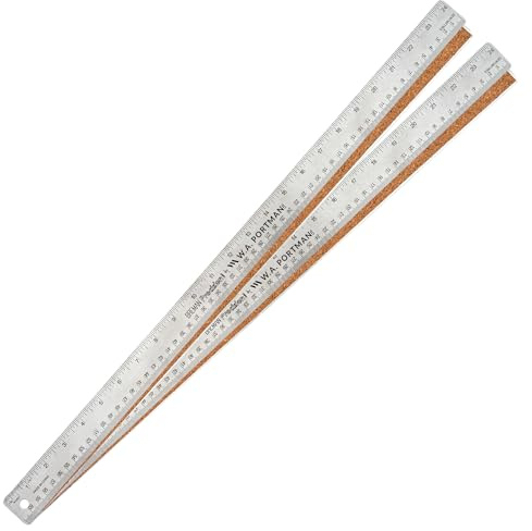 Breman Präzisions-Lineal aus Edelstahl | Lineal mit gerader Kante und metrischer Graduierung für Schule, Büro, Technik, Holzbearbeitung Flexibel rutschfester Korkbasis, **, 61 cm, 2 Stück, 24 PACK