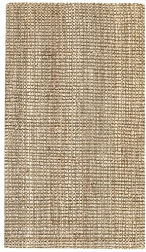 HAMID - Tapis Kerala en Jute, 100% Fibre Tissé à la Main pour Salon, Salle à Manger, Chambre, Couloir, Couleur Naturelle (80x150cm)
