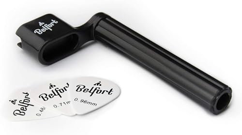 BELFORT® Premium Saitenkurbel BONUS: 4 Plektren + inkl. eBook Saitenspindel für schnelleres Saiten wechseln Für Westerngitarre, Akustikgitarre, Konzertgitarre, Klassische Gitarre + E-Gitarre (Schwarz)