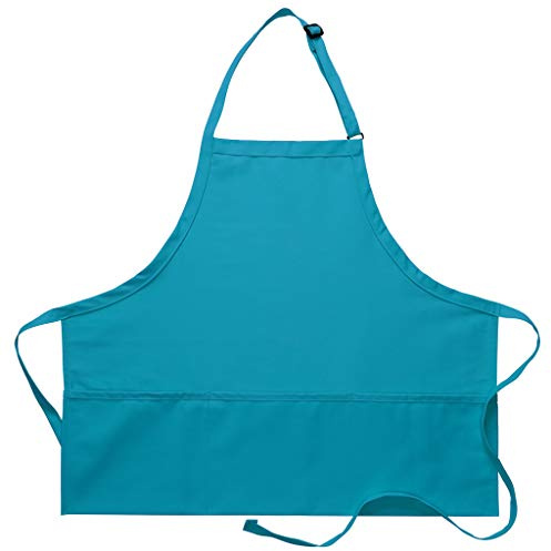 DayStar Apparel 200 Three Pocket Bib Apron, Turquoise