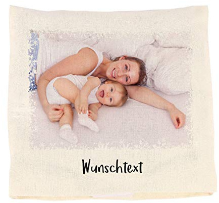 Herz & Heim® Kirschkernkissen mit waschbaren Bezug - Fotoaufdruck und Wunschtext - als Ersatz für Ihren Schatz oder Geschenk für Oma und Opa Eiskristallrahmen