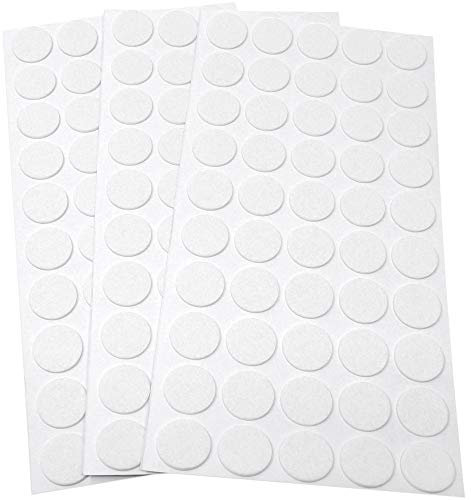 Adsamm® / 150 x Selbstklebende Filzgleiter/Weiß/ø 20 mm/Rund / 1.5 mm dünne Selbstklebende Möbelgleiter aus Filz