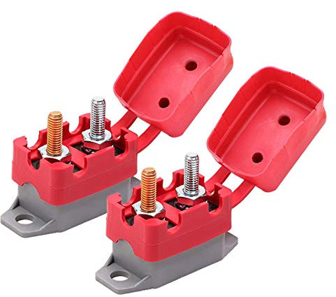 Ampper DC 12V - 24V Sicherungsautomat mit Abdeckbolzen für Kfz und mehr (45A, 2St.)