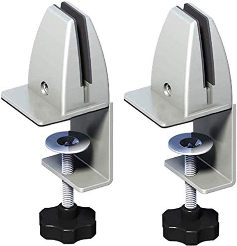 Büro-Schreibtisch Trennwand Clip, Klemmhalter für Plexiglas, Tischklemme für Spuckschutz, Einfache Installation, für Büro Max Tischplatte: 15-40mm, 2 Stück