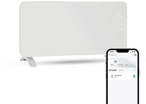 FlinQ Smart chauffage electrique economique - Radiateur electrique mobile ou Radiateur electrique mural - 2000W - 96 x 46 x 13 cm - Blanc