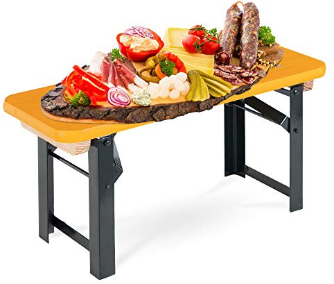 Stagecaptain BB-55 ON Hirschgarten Bierzeltbankerl Orange 2X Set, 5 cm | Robuste Bierzelt-Bank im Miniaturformat, Nützliche Dekoration für jedes Buffet, Verhilft zu mehr Platz auf dem Tisch, 5 cm