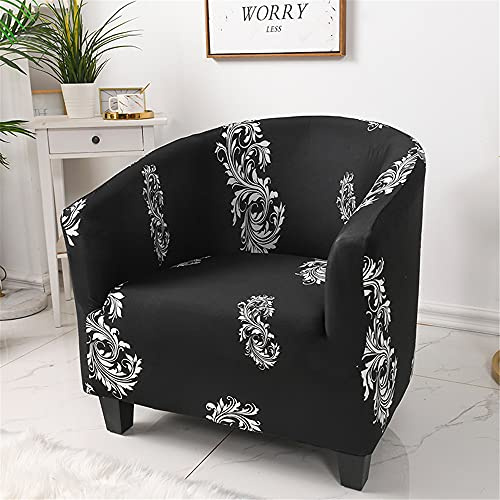 Highdi Sesselschoner Sesselüberwurf mit Elastisch Stretch Husse, Club Chair Einsitzer Schonbezug Sofabezug mit hoher Dehnung Sessel für Clubsessel Loungesessel Cocktailsessel (Schwarze weiße Flügel)
