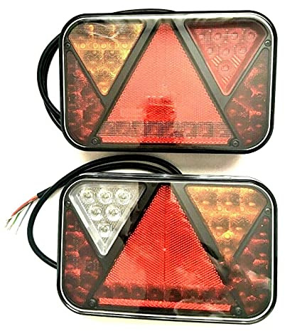 MelTruck® 2x LED Rückleuchte 6 Funktionen 12V für Anhänger mit Kabel 1m Anhängerbeleuchtung