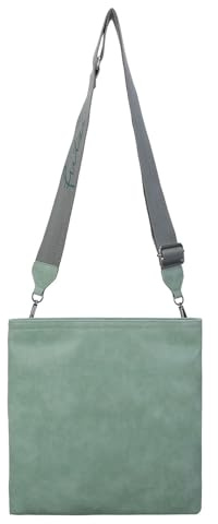 Fritzi Ronja Cross Vintage Crossbody Borsa a Tracolla Donna Ecopelle Vegan Finitura Vintage per Festival e Città 15 x 29 x 3 cm – Nero – Rosa – Marrone – Verde – Grigio – Beige – Pink – Blu