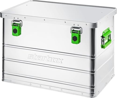 ALUTEC Aluminiumbox Starbox 90 (Inhalt 90 l, Außenmaße (LxBxH) 740 x 385 x 380 mm, staub-/spritzwassergeschützt, inkl. Fanbänder, Werkzeugbox, Aufbewahrungskiste, Gewicht 4,57 kg) 26090