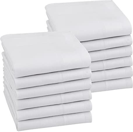 HOULIFE Mens Women 100% 60S Cotton Handkerchiefs Solid Colour Handkerchiefs | Soft Material, for Wedding Party Daily Use, Versatile Accessories, Breathable & Durable