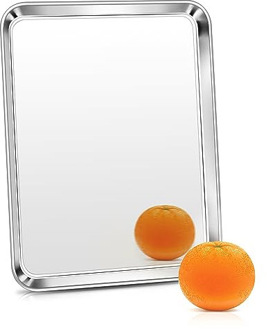 Backblech, HaWare Edelstahl Klein Kuchenblech Ofenblech, Rechteckig Fettpfanne Backofen Backofenblech für Backen Braten Servieren, 26,5 x 20,5x2,5 cm, Ungiftig & Gesund, Langlebig & Spülmaschinenfest