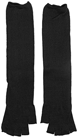 QANYEGN Armschutz Anti-Cut Half Finger Arm Cover Geeignet Für Gartenarbeit Schweißen Küche Anti-Biss Schwarz 1 Paar
