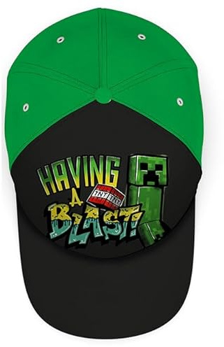 Minecraft ljusgrön baseballkeps för barn, sommar solskydd polyester hatt, andningsbar keps för barn gåva sport