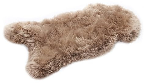 HOME LAMB Cappuccino 100-110 cm - Weich Schaffell Echt - Natürliche Lammfell Teppich Wohnzimmer - Flauschig Lammfell Echt - Deko Fell Schlafzimmer - Naturfell