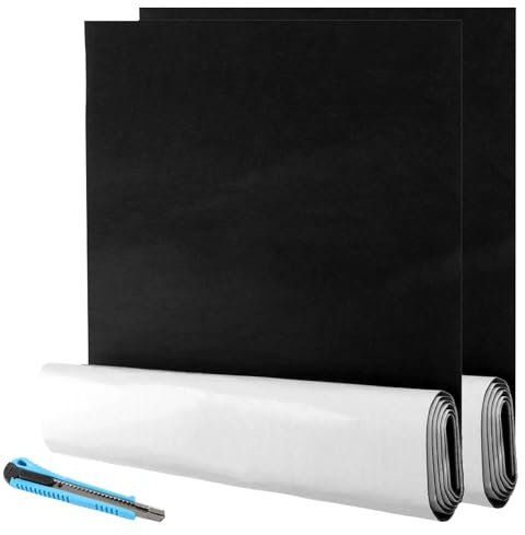 VIDETOL 2 Rollen Filz Selbstklebend Meterware, 40 x 150 cm Filzgleiter Selbstklebend, Schwarz Selbstklebender klebriger Filz Mehrzweckklebstoff für Stuhlbein, Cup Mat, DIY Halloween, 2 mm Dick