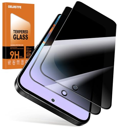 Oelrstfe Protector Pantalla de Privacidad para Xiaomi Redmi Note 10 Pro 4G Cristal Templado Anti Espía Protectora Vidrio Película Dureza 9H Anti-arañazo Sin Burbujas Privacy Screen Protector,2 Piezas