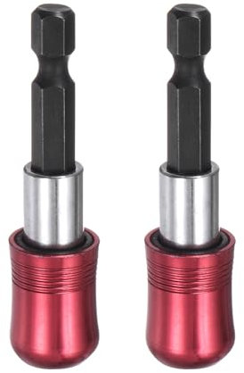 sourcing map 2pcs Magnetic Extension Chuck Adapter 2.5 1/4 Inch Hex Shank Quick Release Bar Socket Screwdriver Bit Holder for Screwdriver Bits Nuts Drills Socket Driver Adapter