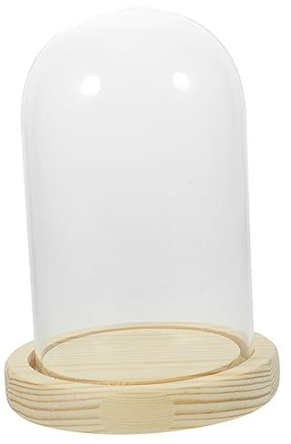 RORPOIR -displayabdeckung Mit Holzsockel Transparente Glaskuppel Für Getrocknete Blumen Glasvitrine Zur Präsentation Für Pflanzen
