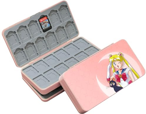 doepeBAE Custodia per Schede di Gioco, Custodie Giochi Switch, Switch Game Card Case, Scatola per Carte con Fodera in Silicone, Con 48 Slot per Cartucce di Gioco e 48 Slot per Schede SD (48M)