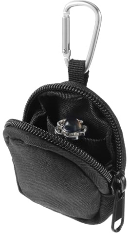 Nogeqi Ring Holder Keychain,Travel Ring Holder,Jewelry Holder for Sports Bag,Keychain Pouch with Metal Lock,Nylon Travel Jewelry Bag for Anti-Lost Keys, Jewelry and Coins(Black)