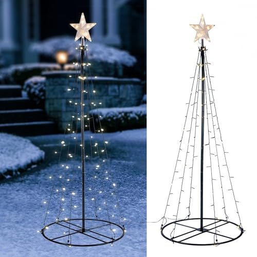 Schauer LED Spiralbaum Weihnachtsbaum mit 70 Mini-Lichtern Höhe: 120 cm | Tannenbaum Christbaum Lichterbaum für Innen und Außen Weihnachtsdekoration Gartendeko Weihnachten