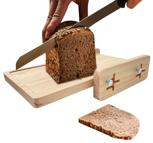 Brödskärbräda – uppgradera dra ut brödskärare för hemmagjord bröd | Trähemlagad brödskärare guide | Ny uppgradering brödskärare | baktillbehör för surdeg, kakor, rostat bröd och bagel