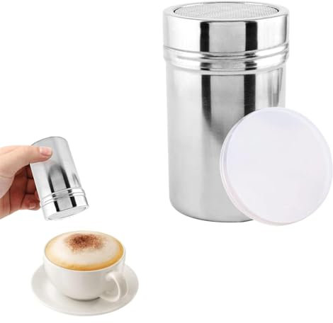 Icing Sugar Shaker, Flour Shaker Chocolate Shaker for Cappuccino, Icing Sugar Shaker Duster, Chocolate Shaker and Cocoa Sifter Sugar Powder Shaker for Kitchen Crafts and Cake Decoration