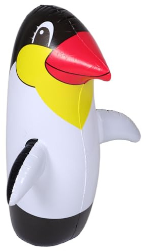 ADOCARN Inflatable Penguin Toy for Kids 70cm Cute Cartoon Summer Decoration Outdoor Garden Interactive Childrens Toy with Random Colored Base