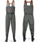 YOOHBERRYS Waders Peche Homme, Waders Pantalons de Pêche avec Poche Poitrine, Pantalons de Waders avec Bottes 42-46, Waders Peche Antidérapants Cadeau pour Amateurs de Pêche e Sportive (Vert, 46)