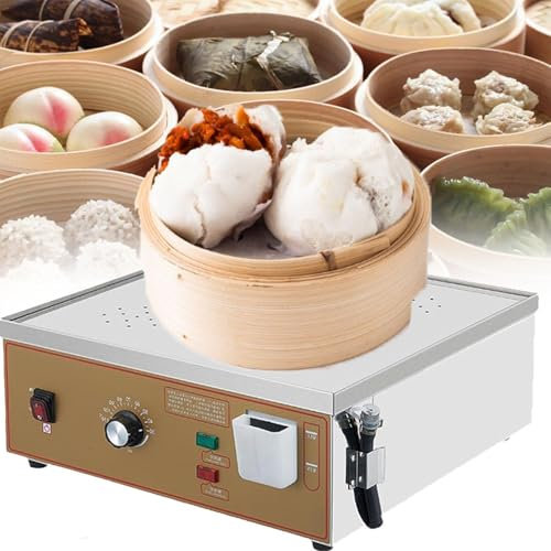 JJENXYYDS Cuiseur À Vapeur Électrique Commercial,Machine Électrique À Vapeur Petits Pains,pour la Cuisson des légumes, Tube en U en Acier Inoxydable, Chauffage, Alarme d'ébullition sèche,Four-Hole