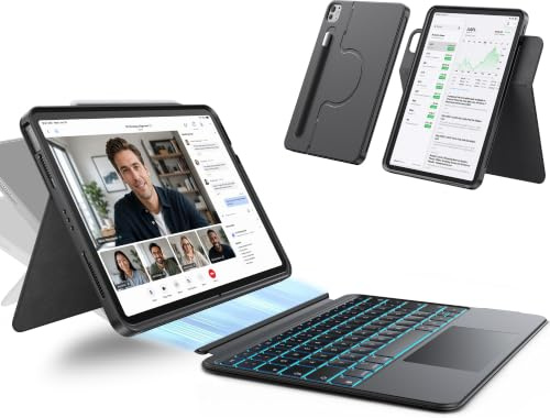 HOU 360° drehbare abnehmbare Tastaturhülle für iPad Air 13 & Pro 13/12.9
