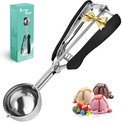 SPEENSUN Ice Cream Scoop with Rubber Easy Trigger-Large Size-6cm,Melon Baller Scoop,304 Stainless Steel Cookie Scoop,Durable and Effortless for Ice Cream,Melon Baller,Mash Potato and Baking