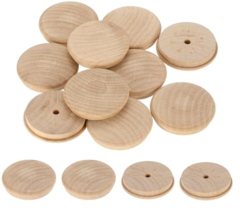 sourcing map Holzknopfstopfen, 50 mm, Hartholzschraubenlochstopfen Pilzholzkappen, Buchenholzstopfen für Möbel, Holzbearbeitung, Handwerk, Dekoration, 20 Stück (55 mm x 50 mm)
