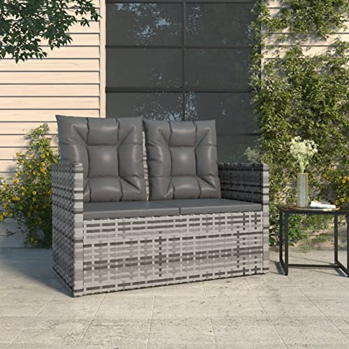 Festnight Balkon Sofa 2 Sitzer Gartenbank Rattan Balkonsofa Wetterfest Balkonlounge Loungemöbel Outdoor