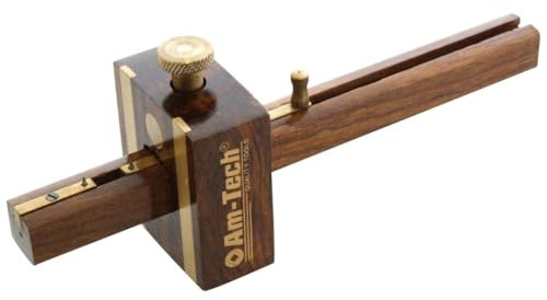 Dual-Adjustable Mortice and Marking Gauge Brass & Hardwood Precision Woodworking Tool with Locking Screws