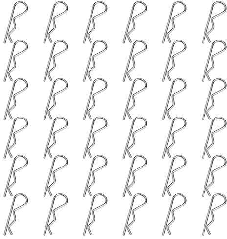 Pasadores Metalicos, Pasadores De Bloqueo Metal Pin, R Clips De Retención Acero Inoxidable, 2x40mm 30 Piezas, R Cotter Pine Para Remolque Tractor Camión, Coches, Herramientas De Jardín