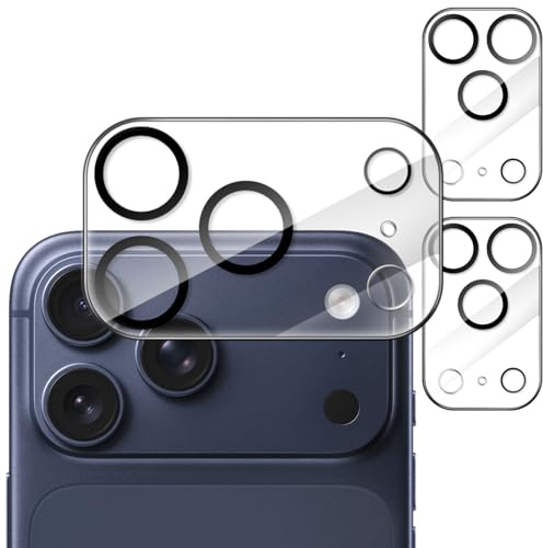 JETech Kameralinsskydd för iPhone 17 Pro Max 6,9-Tum, 9H Härdat Glas, Anti-Skrapa, Fodral Vänligt, Påverkar Inte Nattbilder, HD Klar, 3-Pack (Klar)