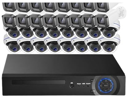 4K Ultra HD 8MP Face Detect POE NVR Video Surveillance Kit Outdoor Two-Way Audio 4MP CCTV Home System Motion Detection(4T,32pcs 8MP Cameras)
