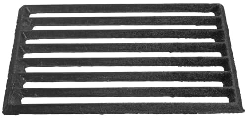 HOUDERCO High-Temperature Resistant Iron Fire Grate 25.5X17Cm Rectangular Thickened Outdoor Firewood Stove Grate for Barbecue and Fireplace Cooking