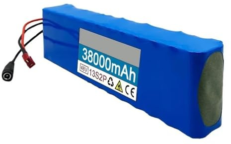 Batería De Bicicleta Eléctrica 48V 38Ah Batería De Iones De Litio para Patinete Eléctrico Incluye Cargador 13S2P Batería De Litio De Repuesto para Patinetes Plegables T