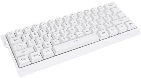 Oreilet Teclado Mecánico Inalámbrico, Diseño Compacto 60% Retroiluminado 61 Teclas con Anti-Fantasma 25 Teclas para Sistemas PC OS X (White)