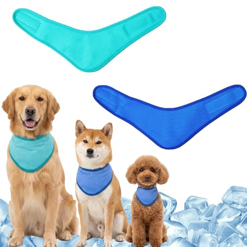 Dog Cooling Bandana for Summer, Adjustable Neck Cooler Scarf for Small Medium Large Dogs, Pet Ice Collar for Heatstroke Prevention, Ideal for Walking, Hiking, Camping (S)