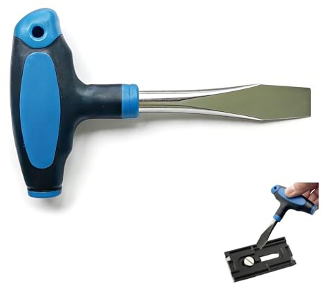 JIXLOUR Tournevis Plat - Tournevis à Tête Plate avec Poignée Ergonomique en Plastique, 12 mm, Bleu Noir, Facile à Utiliser, Idéal pour les Petits Travaux et les Plateaux de Film