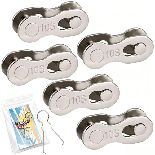 Eslabón Rápido de Cadena 10 Velocidades - 5 Pares (10 Piezas) de Eslabones + Alicate para Eslabón - Compatible con Shimano/SRAM/KMC - Para Carretera y MTB