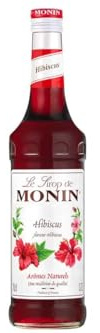 MONIN Sirup Hibiskus 0,7 l | Hibiskus Sirup für Cocktails, Limonaden, Eistee und Desserts - fruchtig-florale Note für kreative Getränke