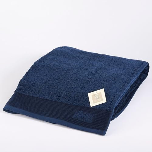 Burrito Blanco | Toalla de Ducha Grande 100x150 (+Medidas Disponibles) | Toalla de Baño | Toalla 100% Algodón Rizo Suave | Toalla 100x150cm | Color Azul Marino