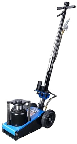 K Tool International 63198 50 Ton Automotive Air Truck Jack for Garages, Repair Shops, and DIY, 100,000 lbs. Capacity, Hydraulic Lift Range 11.4- 21.25, Heavy Duty Steel, Built-in Bypass Valve, Blue